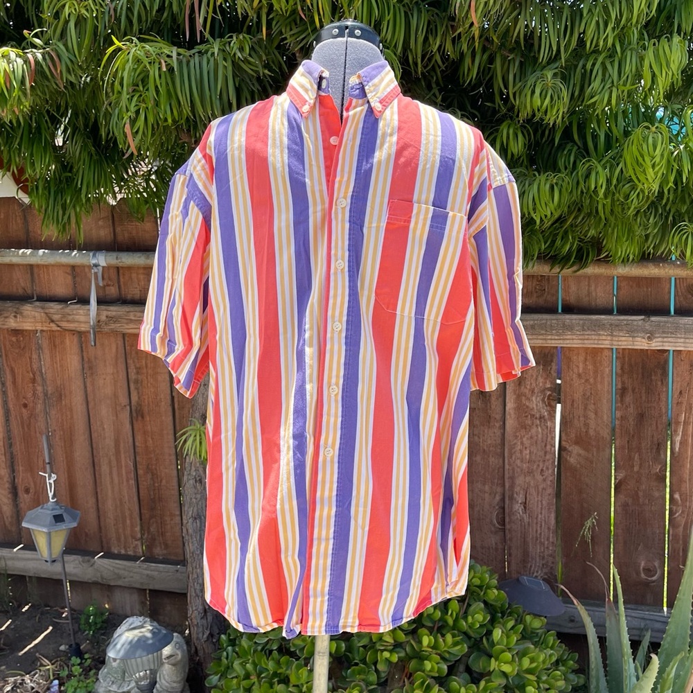 Vintage Mervyn’s Cambridge 90’s Striped Button Front Shirt size L